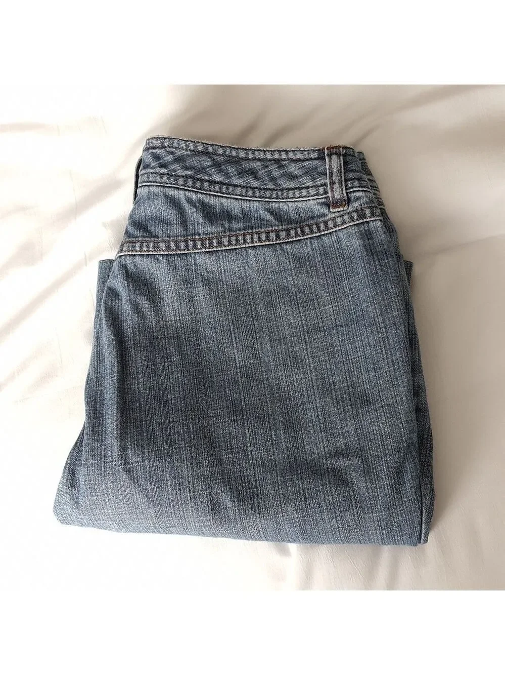 Wide Leg VNTG Jeans No Back Pocket 90s Altered Hem Y2k